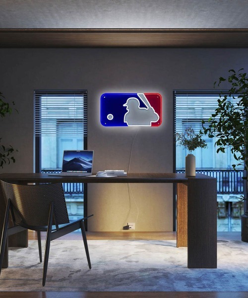 MLB「光る！MLBライトアップピンバッチボード」 LEDネオンアート/MLB ロゴマーク/YELLOWPOP（イエローポップ）（照明