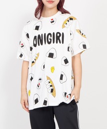 PUNYUS | 【新サイズ】フード総柄Ｔシャツ(ONIGIRI)(Tシャツ/カットソー)