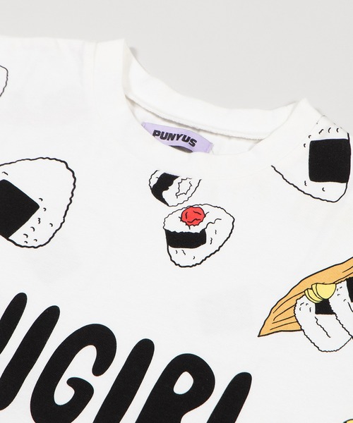 PUNYUS（プニュズ）の「【新サイズ】フード総柄Ｔシャツ(ONIGIRI)（Tシャツ/カットソー・レディース・ブラック・1/2/3/4/5）」の14枚目の写真