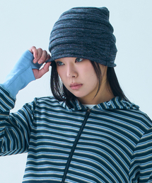 TUOMIO（トゥオミオ）の「STRIPE GLITTER BEANIE [NAVY]（ニットキャップ/ビーニー）」