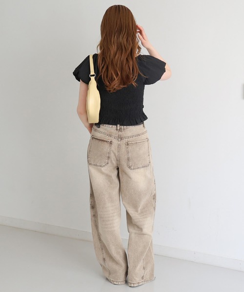 tiptop(ティップトップ)の「フリルシャーリングブラウス(シャツ/ブラウス・レディース・ブラック/アイボリー/ホワイト系その他/サックスブルー・FREE)」の8枚目の写真