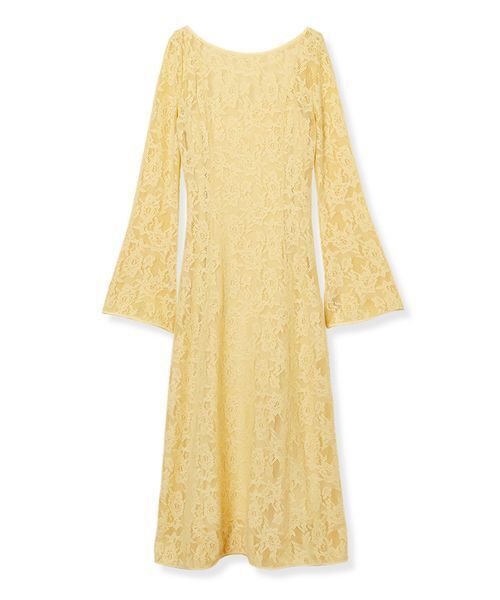 SNIDEL（スナイデル）の「カットレースワンピース（ワンピース・レディース・ダークネイビー/イエロー/オフホワイト・F）」の3枚目の写真