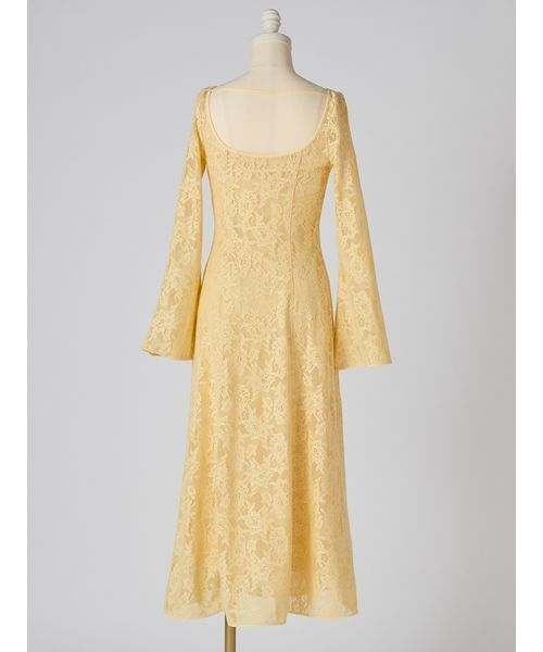 SNIDEL（スナイデル）の「カットレースワンピース（ワンピース・レディース・ダークネイビー/イエロー/オフホワイト・F）」の5枚目の写真