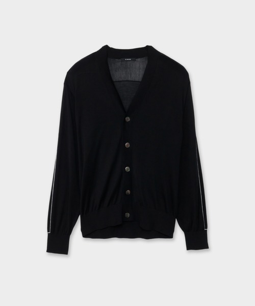 CINOH（チノ）の「SILK ELBOW STITCH KNIT CARDIGAN（カーディガン/ボレロ・メンズ・ブラック/グレー・46）」の2枚目の写真