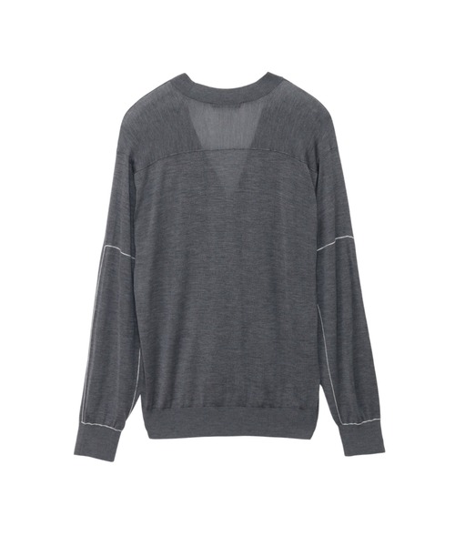 CINOH（チノ）の「SILK ELBOW STITCH KNIT CARDIGAN（カーディガン/ボレロ・メンズ・ブラック/グレー・46）」の3枚目の写真