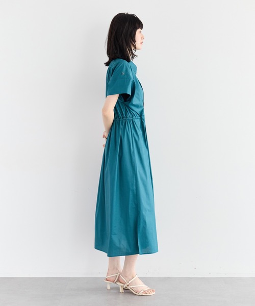 YECCA VECCA（イェッカヴェッカ）の「ORGABITS タックシャツワンピース（シャツワンピース・レディース・ブルーグリーン/ベージュ/チャコールグレー・FREE）」の6枚目の写真