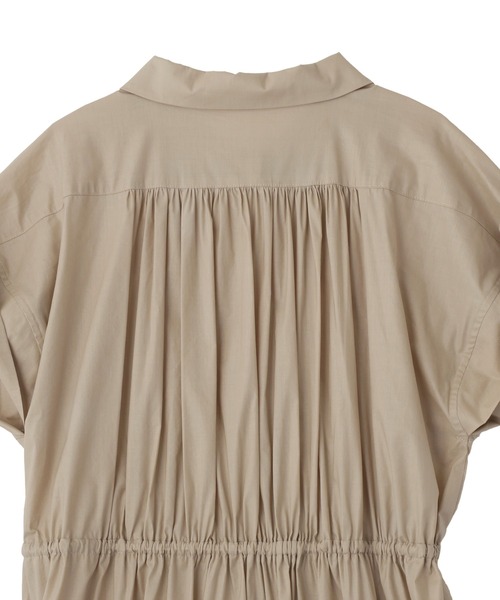 YECCA VECCA（イェッカヴェッカ）の「ORGABITS タックシャツワンピース（シャツワンピース・レディース・ブルーグリーン/ベージュ/チャコールグレー・FREE）」の12枚目の写真