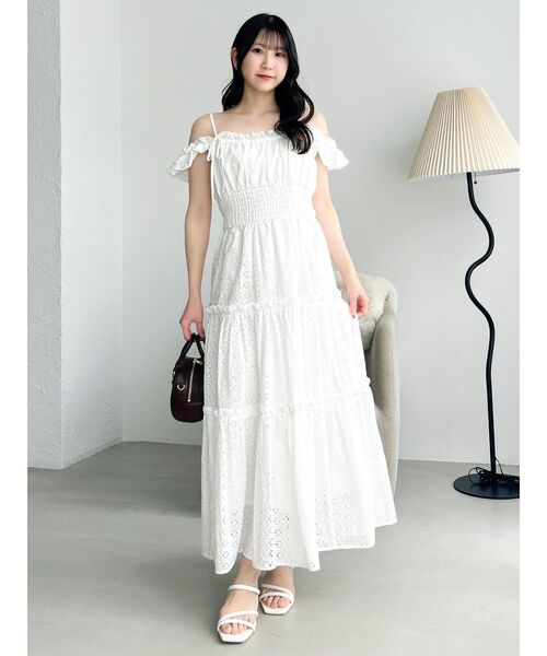 dazzlin（ダズリン）の「2wayフリルコットンレースワンピース（ワンピース・レディース・イエロー/ブルー/オフホワイト・MEDIUM/SMALL）」の8枚目の写真