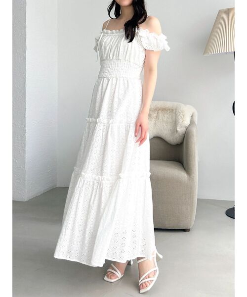 dazzlin（ダズリン）の「2wayフリルコットンレースワンピース（ワンピース・レディース・イエロー/ブルー/オフホワイト・MEDIUM/SMALL）」の10枚目の写真
