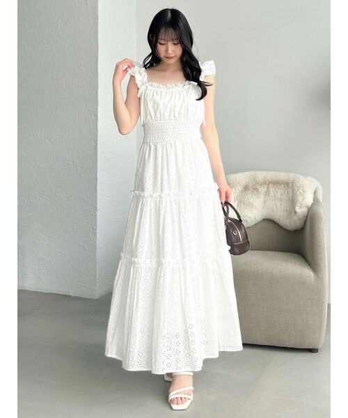 dazzlin（ダズリン）の「2wayフリルコットンレースワンピース（ワンピース・レディース・イエロー/ブルー/オフホワイト・MEDIUM/SMALL）」の17枚目の写真