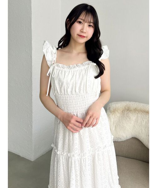 dazzlin（ダズリン）の「2wayフリルコットンレースワンピース（ワンピース・レディース・イエロー/ブルー/オフホワイト・MEDIUM/SMALL）」の18枚目の写真