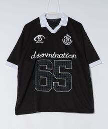 チェック貼り付けサッカーTシャツ