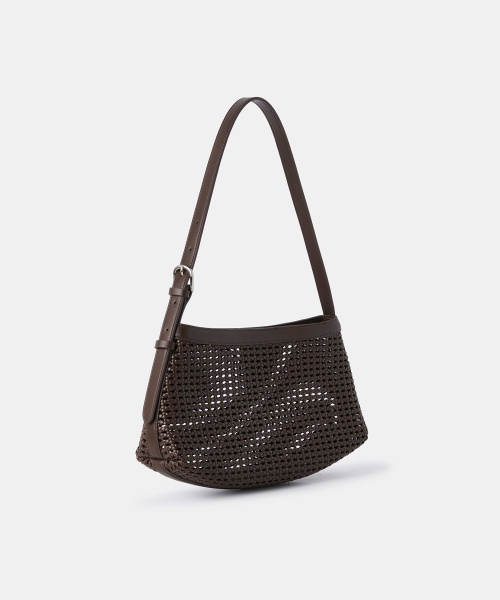 MUSINSA STANDARD WOMAN（ムシンサスタンダードウーマン）の「ウィメンズネットウィービングショルダーバッグ[ダークブラウン]（ショルダーバッグ・レディース・その他・FREE）」の3枚目の写真