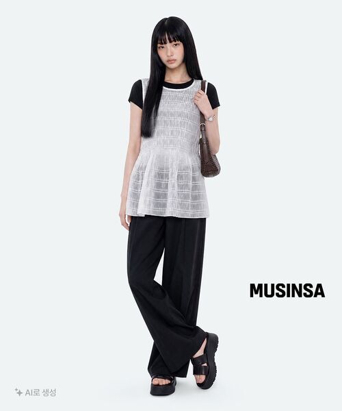 MUSINSA STANDARD WOMAN（ムシンサスタンダードウーマン）の「ウィメンズネットウィービングショルダーバッグ[ダークブラウン]（ショルダーバッグ・レディース・その他・FREE）」の11枚目の写真