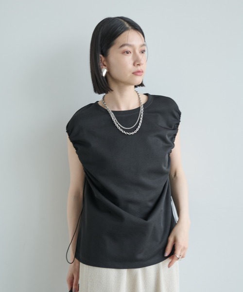 Shelly island(シェリーアイランド)の「ドロストルーズプルオーバー(Tシャツ/カットソー・レディース・ブラック/ホワイト・FREE)」の17枚目の写真