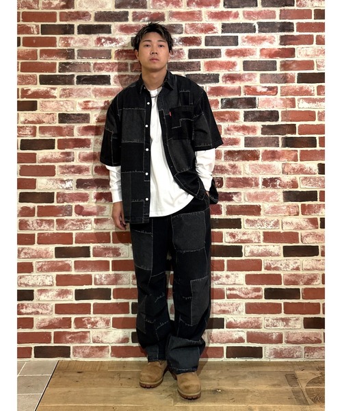 RODEO CROWNS WIDE BOWL（ロデオクラウンズワイドボウル）の「パッチパターンデニムシャツ（シャツ/ブラウス・メンズ・ブラック/ライトブルー・MEDIUM/LARGE）」の21枚目の写真