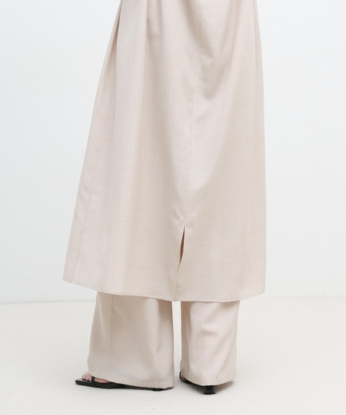 select MOCA(セレクトモカ)の「ウエストギャザーストレートリラックスパンツ【接触冷感/セットアップ対応】(その他パンツ・レディース・ベージュ/チャコールグレー・LARGE/MEDIUM)」の15枚目の写真
