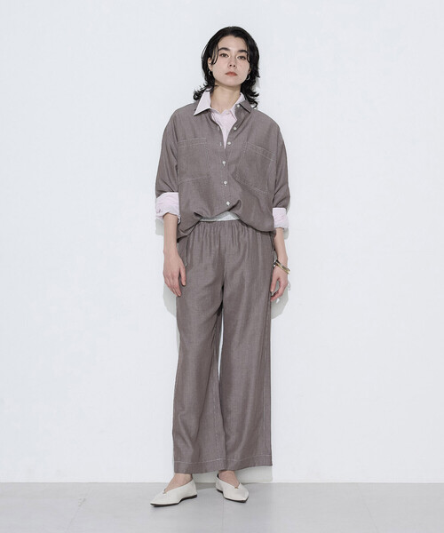 Gabardine K.T（ギャバジンケーティー）の「オトナシャンブレー タックワイドパンツ（その他パンツ・レディース・ベージュ/ブラウン/ブラック・7号/9号/11号）」の9枚目の写真