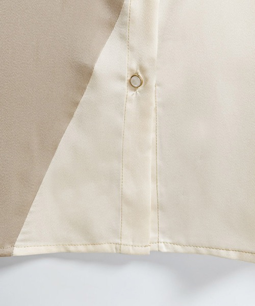 ONEP STAR(ワンピスター)の「バイカラー配色切替ブラウス(シャツ/ブラウス・レディース・ベージュ・MEDIUM/LARGE/X-LARGE)」の3枚目の写真