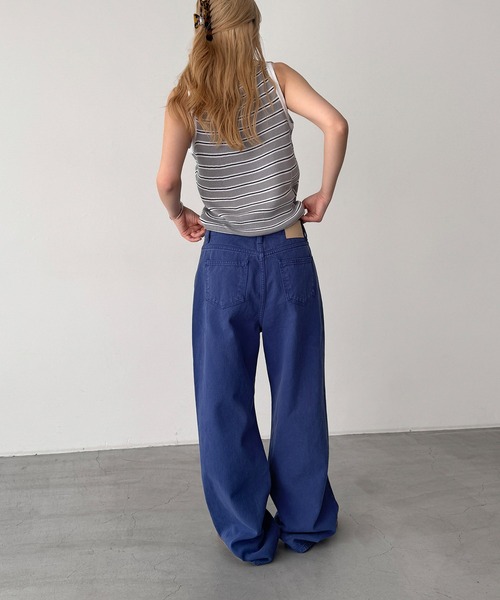 CANAL JEAN（キャナルジーン）の「SLEEK　カラーストレートパンツ（その他パンツ・レディース・ブルー・SMALL/MEDIUM）」の3枚目の写真