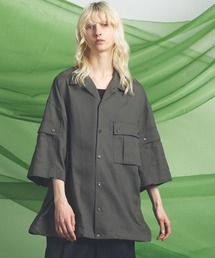UNISEX》Different Materials Layering Prime-Over Trucker Jacket/異