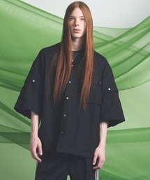 《UNISEX》Cargo Pocket Prime-Over Sheer Open Collar Shirt/カーゴポケットプライムオーバーシアーオープンカラーシャツ【MAISON SPECIAL/メゾンスペシャル】