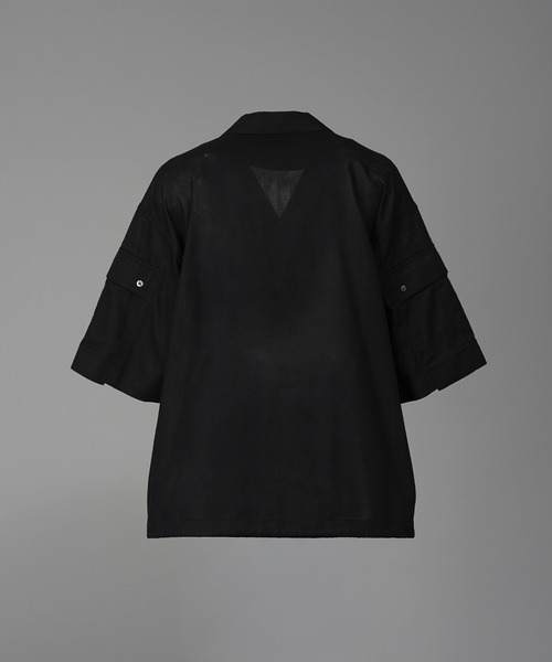 MAISON SPECIAL（メゾンスペシャル）の「《UNISEX》Cargo Pocket Prime-Over Sheer Open Collar Shirt/カーゴポケットプライムオーバーシアーオープンカラーシャツ【MAISON SPECIAL/メゾンスペシャル】（シャツ/ブラウス・メンズ・グレー/ブラック/グレイッシュベージュ・0/1/2）」の7枚目の写真