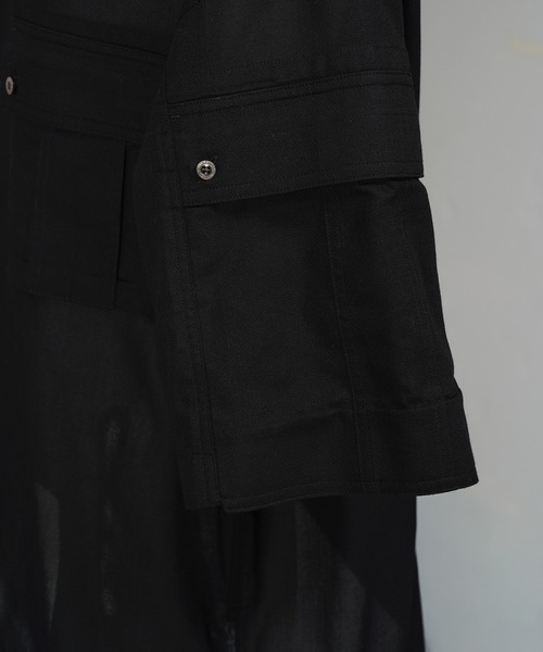 MAISON SPECIAL（メゾンスペシャル）の「《UNISEX》Cargo Pocket Prime-Over Sheer Open Collar Shirt/カーゴポケットプライムオーバーシアーオープンカラーシャツ【MAISON SPECIAL/メゾンスペシャル】（シャツ/ブラウス・メンズ・グレー/ブラック/グレイッシュベージュ・0/1/2）」の11枚目の写真