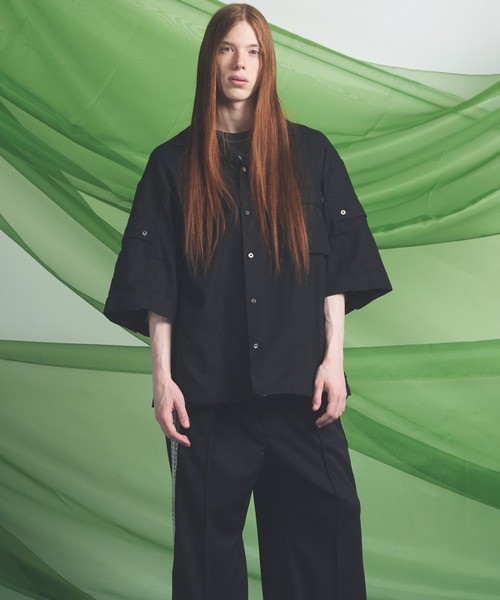 MAISON SPECIAL（メゾンスペシャル）の「《UNISEX》Cargo Pocket Prime-Over Sheer Open Collar Shirt/カーゴポケットプライムオーバーシアーオープンカラーシャツ【MAISON SPECIAL/メゾンスペシャル】（シャツ/ブラウス・メンズ・グレー/ブラック/グレイッシュベージュ・0/1/2）」の22枚目の写真