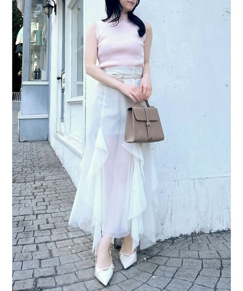 dazzlin(ダズリン)の「シアーレイヤードラッフルパンツスカート(スカート・レディース・ネイビー/アイボリー/ブラウン・SMALL/MEDIUM)」の14枚目の写真