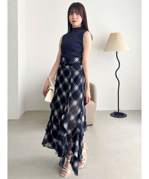 dazzlin(ダズリン)の「シアーレイヤードラッフルパンツスカート(スカート・レディース・ネイビー/アイボリー/ブラウン・SMALL/MEDIUM)」の17枚目の写真