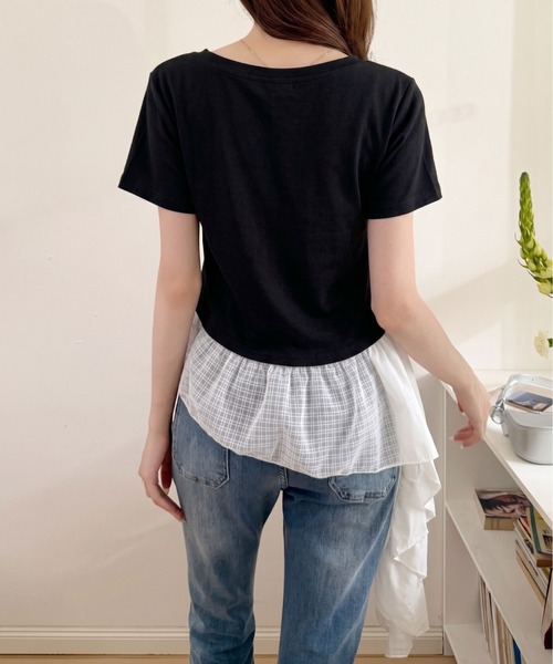 Ada.(エイダ)の「アシンメトリー 裾フリル ドッキング カットソー(Tシャツ/カットソー・レディース・ホワイト/グレー/ブラック・FREE)」の16枚目の写真