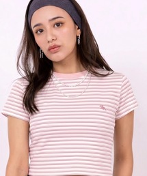POLOCHAMPS（ポロチャンプス）の「【POLOCHAMPS】ポロチャンプス/ボーダー刺繍ショートTシャツ（Tシャツ/カットソー）」