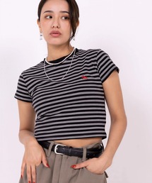 【POLOCHAMPS】ポロチャンプス/ボーダー刺繍ショートTシャツ