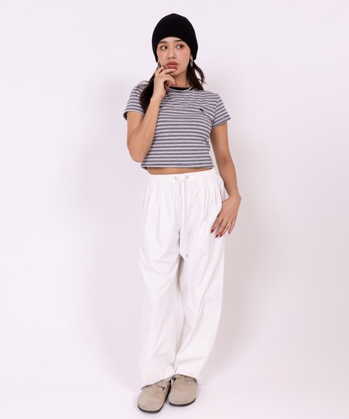 POLOCHAMPS(ポロチャンプス)の「【POLOCHAMPS】ポロチャンプス/ボーダー刺繍ショートTシャツ(Tシャツ/カットソー・レディース・ブラック×ホワイト/ネイビー/ブラック×グレー/ブラック・FREE)」の18枚目の写真