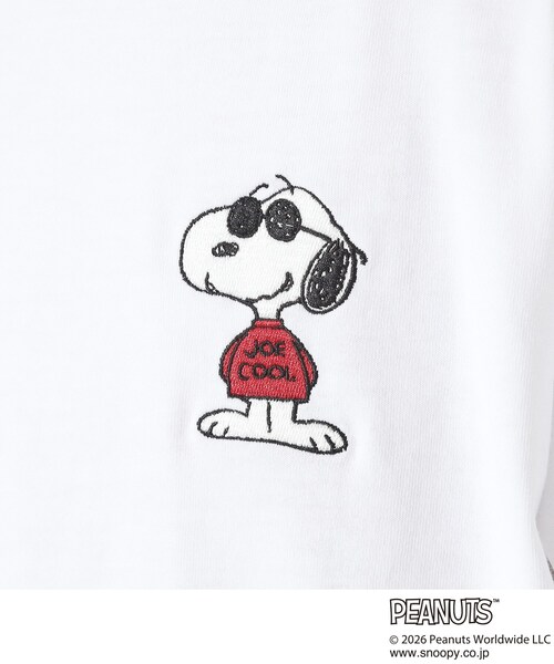 THE SHOP TK (ザ ショップ ティーケー )の「PEANUTS / ピーナッツ スヌーピー ワンポイント刺繍 半袖Tシャツ(Tシャツ/カットソー・メンズ・ホワイト系8/ホワイト系6・02/04/03)」の6枚目の写真