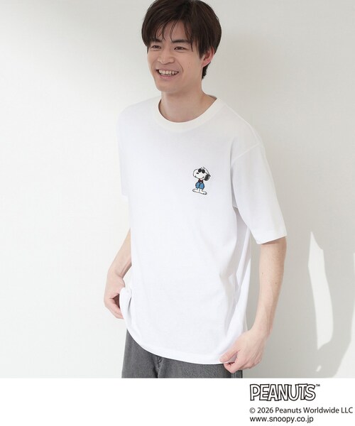 THE SHOP TK (ザ ショップ ティーケー )の「PEANUTS / ピーナッツ スヌーピー ワンポイント刺繍 半袖Tシャツ(Tシャツ/カットソー・メンズ・ホワイト系8/ホワイト系6・02/04/03)」の7枚目の写真
