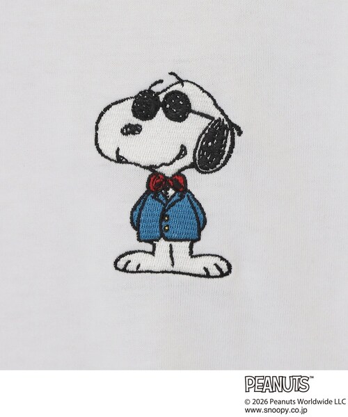 THE SHOP TK (ザ ショップ ティーケー )の「PEANUTS / ピーナッツ スヌーピー ワンポイント刺繍 半袖Tシャツ(Tシャツ/カットソー・メンズ・ホワイト系8/ホワイト系6・02/04/03)」の10枚目の写真
