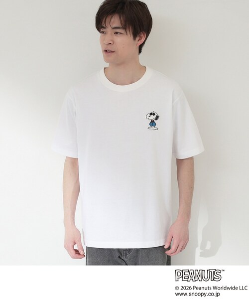 THE SHOP TK (ザ ショップ ティーケー )の「PEANUTS / ピーナッツ スヌーピー ワンポイント刺繍 半袖Tシャツ(Tシャツ/カットソー・メンズ・ホワイト系8/ホワイト系6・02/04/03)」の11枚目の写真