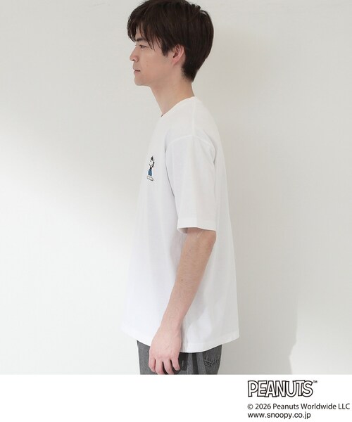 THE SHOP TK (ザ ショップ ティーケー )の「PEANUTS / ピーナッツ スヌーピー ワンポイント刺繍 半袖Tシャツ(Tシャツ/カットソー・メンズ・ホワイト系8/ホワイト系6・02/04/03)」の12枚目の写真