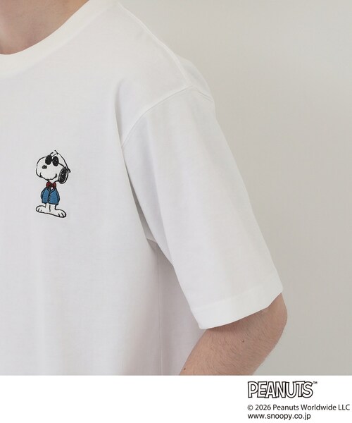 THE SHOP TK (ザ ショップ ティーケー )の「PEANUTS / ピーナッツ スヌーピー ワンポイント刺繍 半袖Tシャツ(Tシャツ/カットソー・メンズ・ホワイト系8/ホワイト系6・02/04/03)」の15枚目の写真