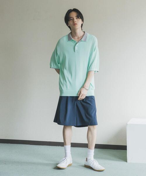 SENSE OF PLACE by URBAN RESEARCH(センスオブプレイスバイアーバンリサーチ)の「フェイクレイヤードニットポロシャツ(ニット/セーター・メンズ・ネイビー/ブラック/ミント/チャコールグレー・LARGE/MEDIUM)」の6枚目の写真