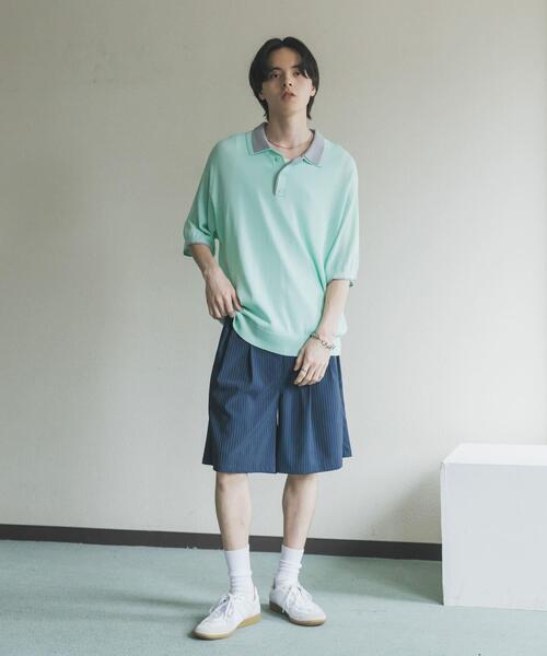 SENSE OF PLACE by URBAN RESEARCH(センスオブプレイスバイアーバンリサーチ)の「フェイクレイヤードニットポロシャツ(ニット/セーター・メンズ・ネイビー/ブラック/ミント/チャコールグレー・LARGE/MEDIUM)」の7枚目の写真