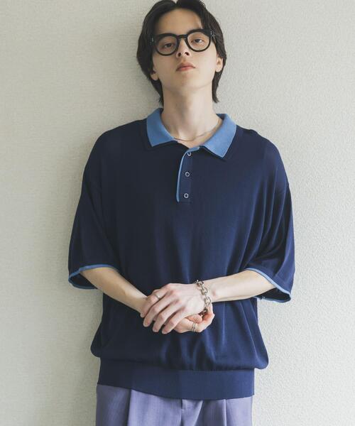 SENSE OF PLACE by URBAN RESEARCH(センスオブプレイスバイアーバンリサーチ)の「フェイクレイヤードニットポロシャツ(ニット/セーター・メンズ・ネイビー/ブラック/ミント/チャコールグレー・LARGE/MEDIUM)」の15枚目の写真