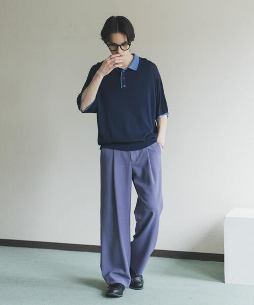 SENSE OF PLACE by URBAN RESEARCH(センスオブプレイスバイアーバンリサーチ)の「フェイクレイヤードニットポロシャツ(ニット/セーター・メンズ・ネイビー/ブラック/ミント/チャコールグレー・LARGE/MEDIUM)」の16枚目の写真