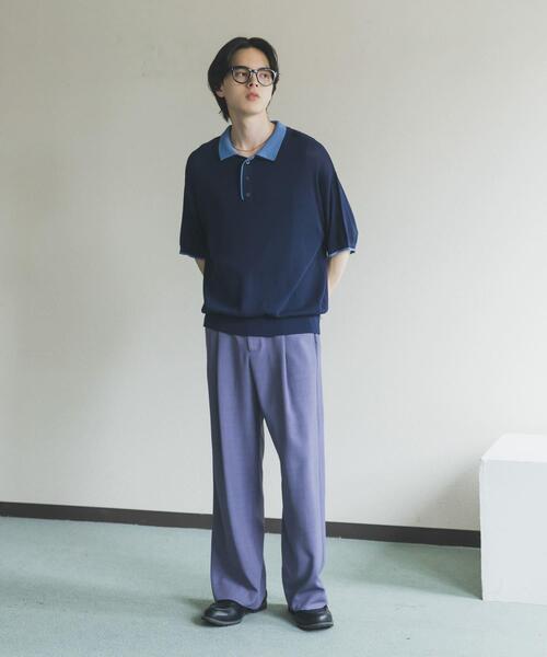 SENSE OF PLACE by URBAN RESEARCH(センスオブプレイスバイアーバンリサーチ)の「フェイクレイヤードニットポロシャツ(ニット/セーター・メンズ・ネイビー/ブラック/ミント/チャコールグレー・LARGE/MEDIUM)」の17枚目の写真