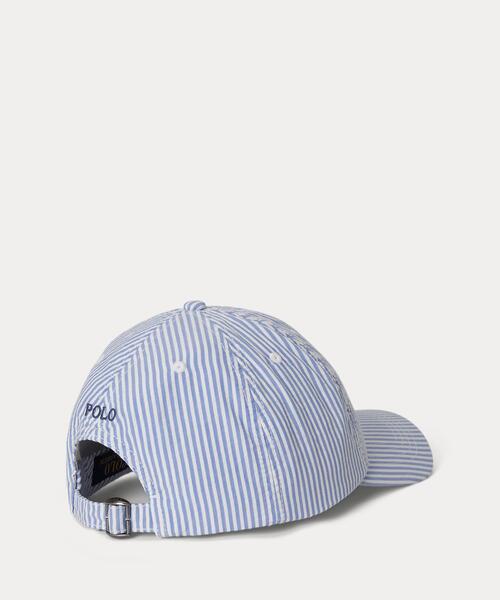 POLO RALPH LAUREN CHILDRENSWEAR(ポロ ラルフ ローレン チルドレンズウェア)の「ストライプド コットン シアサッカー ボール キャップ(キャップ・キッズ・ブルー・S/M)」の4枚目の写真