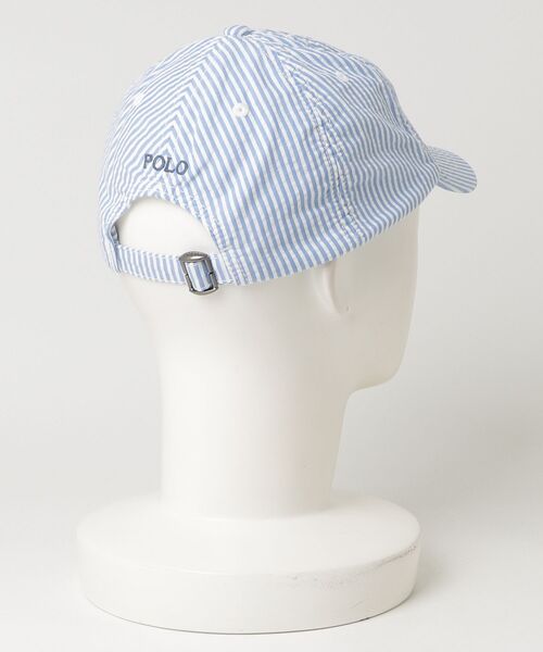 POLO RALPH LAUREN CHILDRENSWEAR(ポロ ラルフ ローレン チルドレンズウェア)の「ストライプド コットン シアサッカー ボール キャップ(キャップ・キッズ・ブルー・S/M)」の2枚目の写真