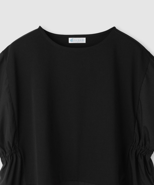 NAVY(ネイビー)の「【SARARI /サラリ】接触冷感 DRY UVカット 異素材切替クルーネック UVカットプルオーバー(Tシャツ/カットソー・レディース・ベージュ/ブルー/ブラック・M/L)」の7枚目の写真
