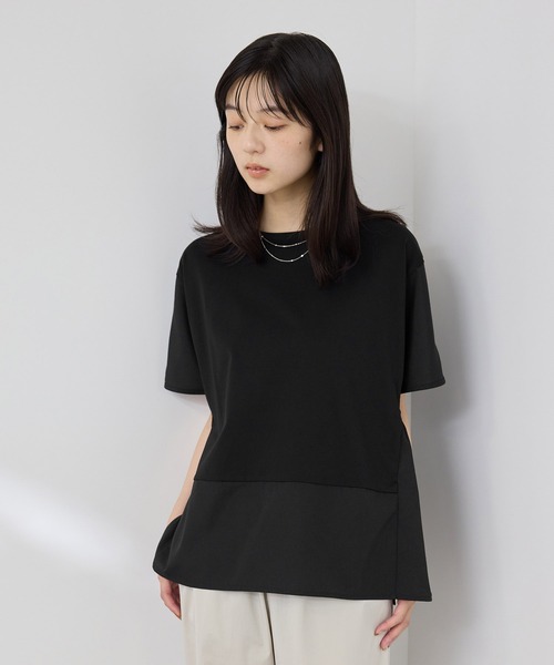 NAVY(ネイビー)の「【SARARI /サラリ】接触冷感 DRY UVカット 異素材切替クルーネック UVカットプルオーバー(Tシャツ/カットソー・レディース・ベージュ/ブルー/ブラック・M/L)」の20枚目の写真